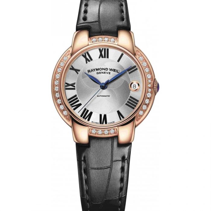 Jasmine Rose gold on Leather Strap Automatic 29 Diamonds