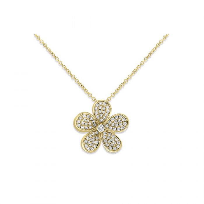 KC Designs 14k Yellow Gold Flower Necklace With 81 Diamonds