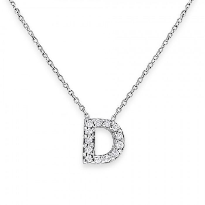 KC Designs Diamond Bitty Block Initial "D" Necklace
