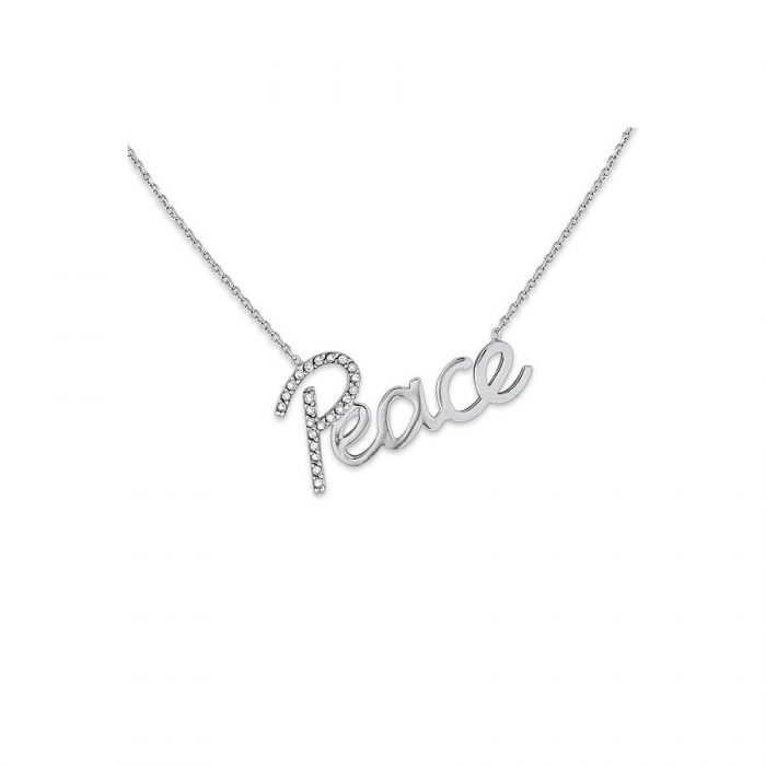 KC Designs Diamond "Peace" Necklace In 14k White Gold With 23 Diamonds