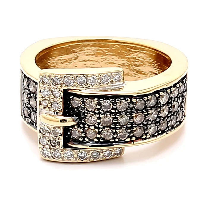 14K Rose Gold Brown and White Diamond Band, 0.55 ct tw