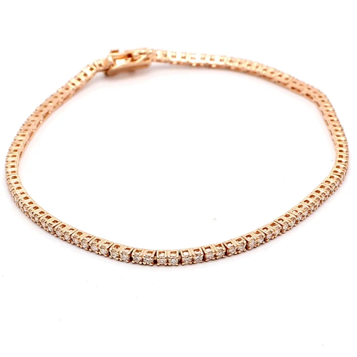 14K Rose Gold Diamond Bracelet, 1.32 ct tw