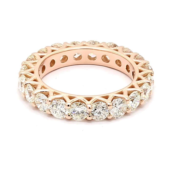 14K Rose Gold Diamond Eternity Band, 3.77 ct tw