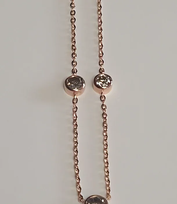 14K Rose Gold Diamond Lariat Necklace, 1.64 ct tw