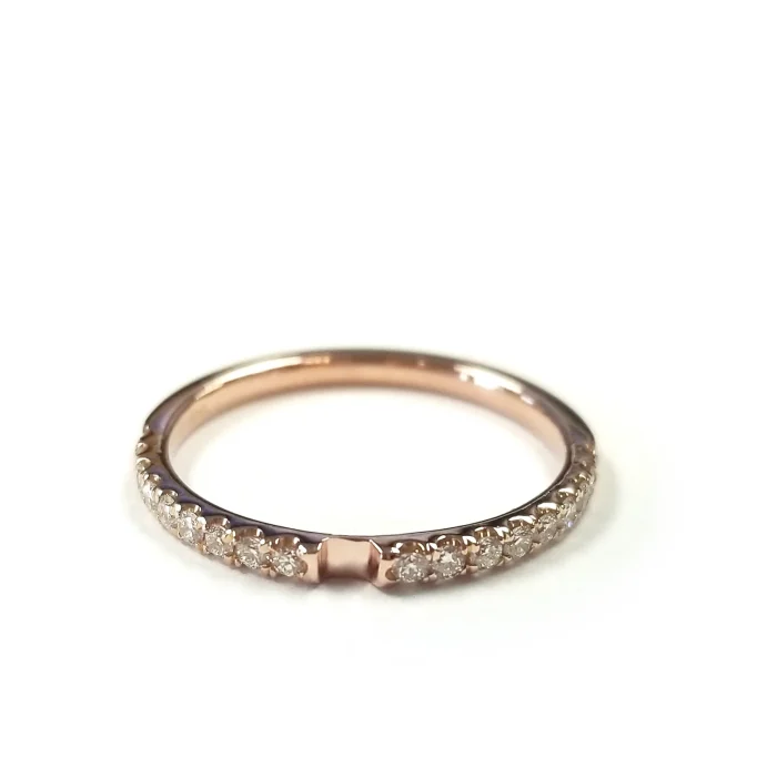 14K Rose Gold Diamond Semi-Mount, 0.48 ct tw