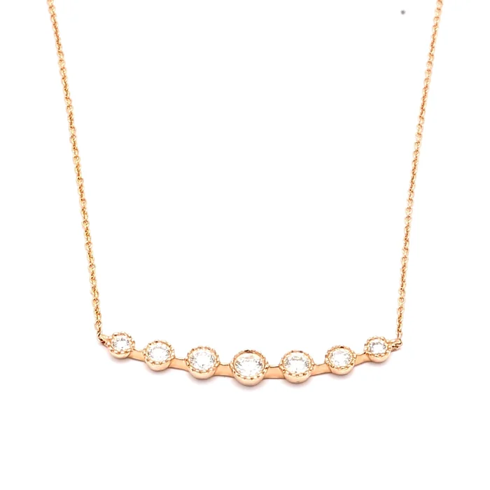 14K Rose Gold Diamond Smile Necklace, 0.46 ct tw