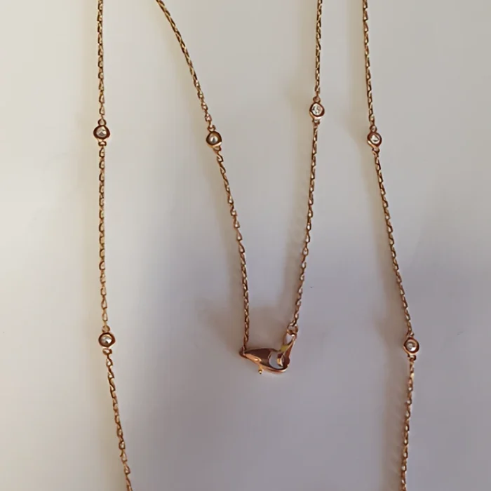 14K Rose Gold Diamonds by the Yard Necklace, 0.40 ct tw