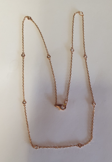 14K Rose Gold Diamonds by the Yard Necklace, 0.40 ct tw