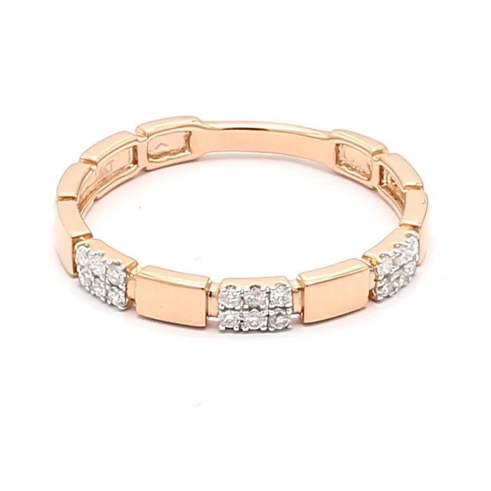 14K Rose Gold Stackable Diamond Band, 0.18 ct tw