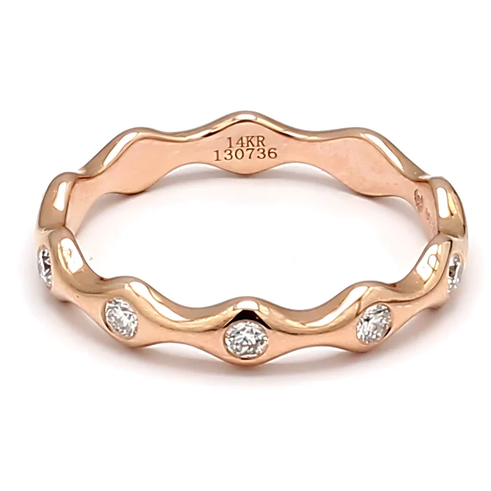 14K Rose Gold Stackable Diamond Band, 0.22 ct tw