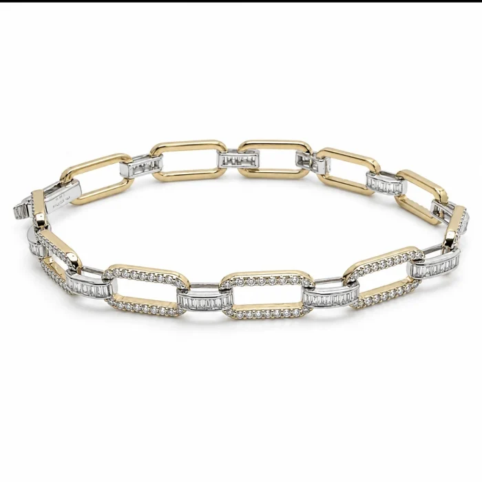 14K Two-Tone Gold Diamond Bracelet, 2.03 ct tw