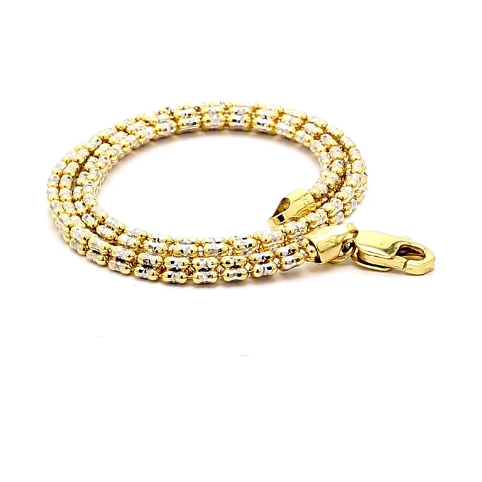 14K Two-Tone Gold Diamond-Cut Bracelet
