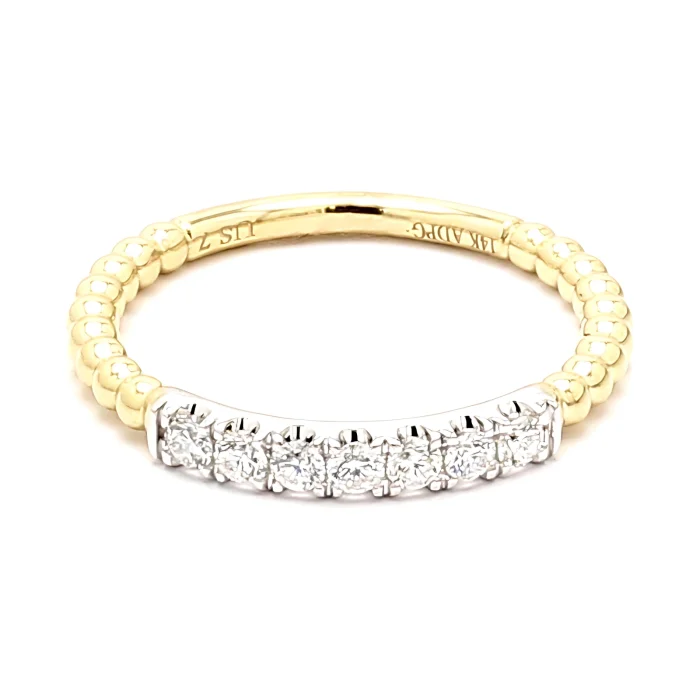 14K Two-Tone Gold Diamond Stackable Band, 0.24 ct tw