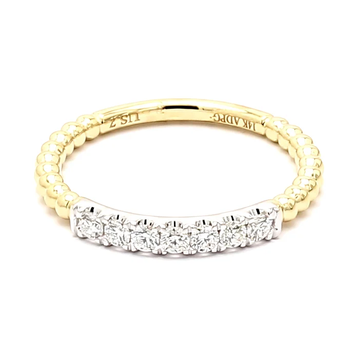 14K Two-Tone Gold Diamond Stackable Band, 0.24 ct tw