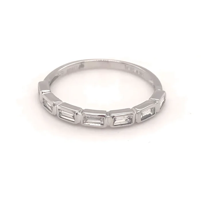 14K White Gold Baguette Diamond Band, 0.29 ct tw