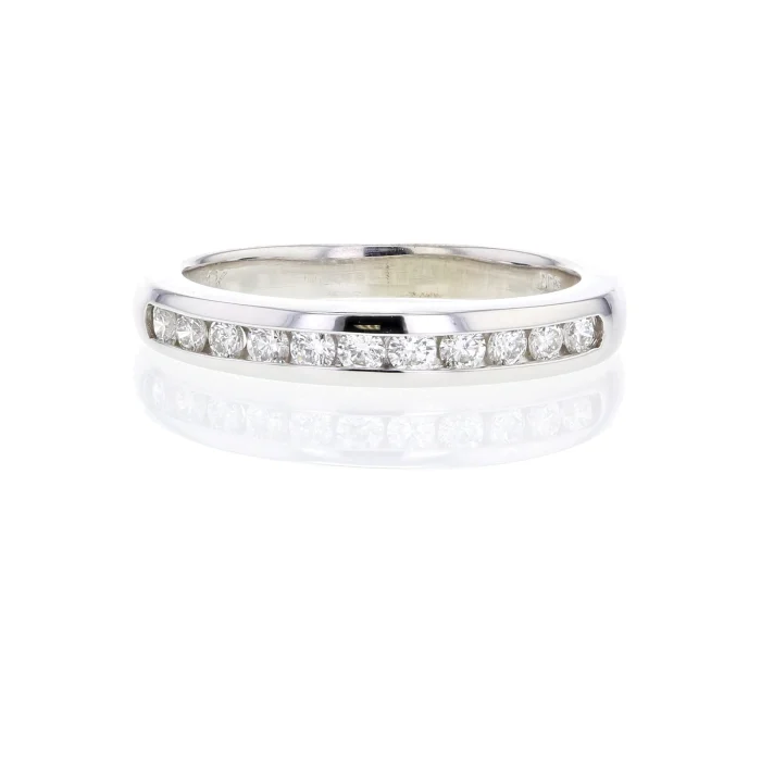 14K White Gold Channel-Set Diamond Band, 0.28 ct tw