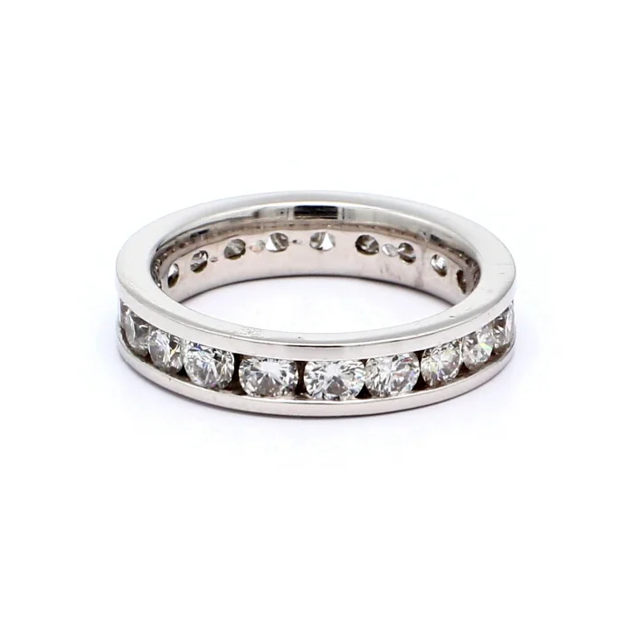 14K White Gold Channel Set Diamond Eternity Band, 2.00 ct tw