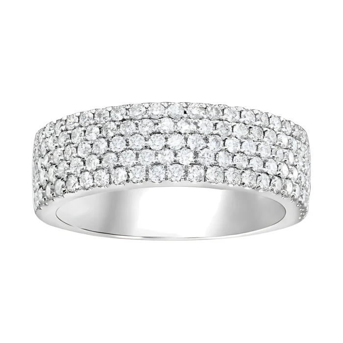 14K White Gold Diamond Band, 0.92 ct tw