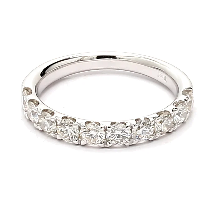 14K White Gold Diamond Band, 1.00 ct tw