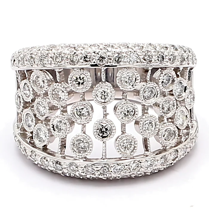 14K White Gold Diamond Band, 2.00 ct tw