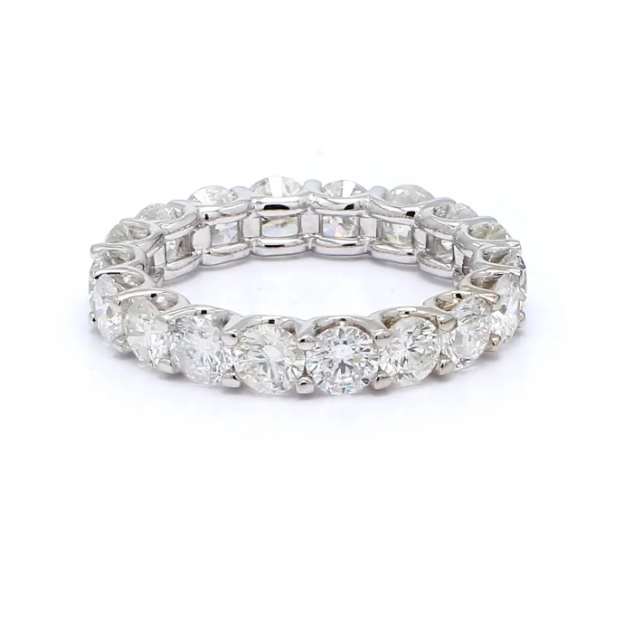 14K White Gold Diamond Band, 4.17 ct tw