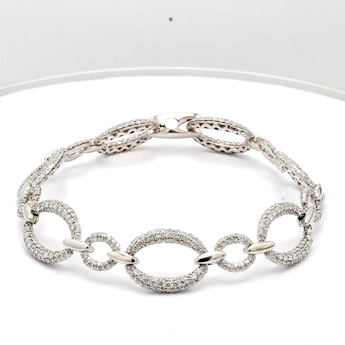 14K White Gold Diamond Bracelet, 3.00 ct tw