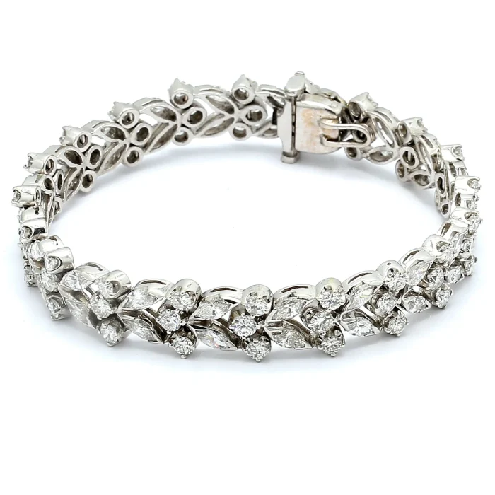 14K White Gold Diamond Bracelet, 8.00 ct tw