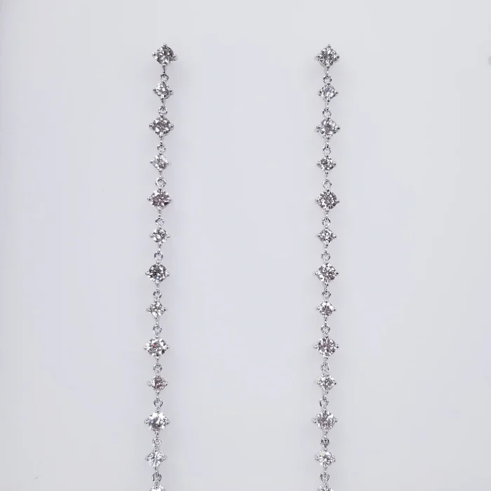 14K White Gold Diamond Chandelier Drop Earrings, 2.17 ct tw