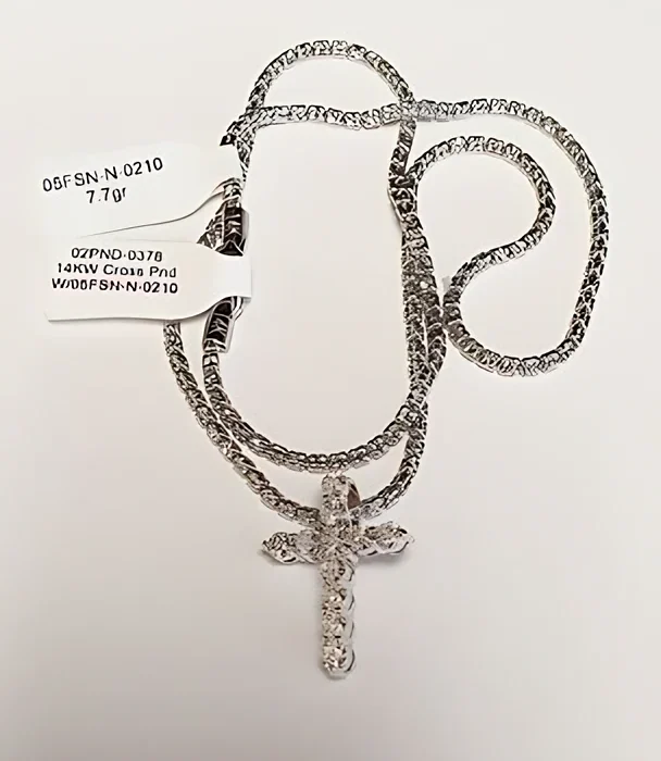 14K White Gold Diamond Cross Pendant, 1.37 ct tw