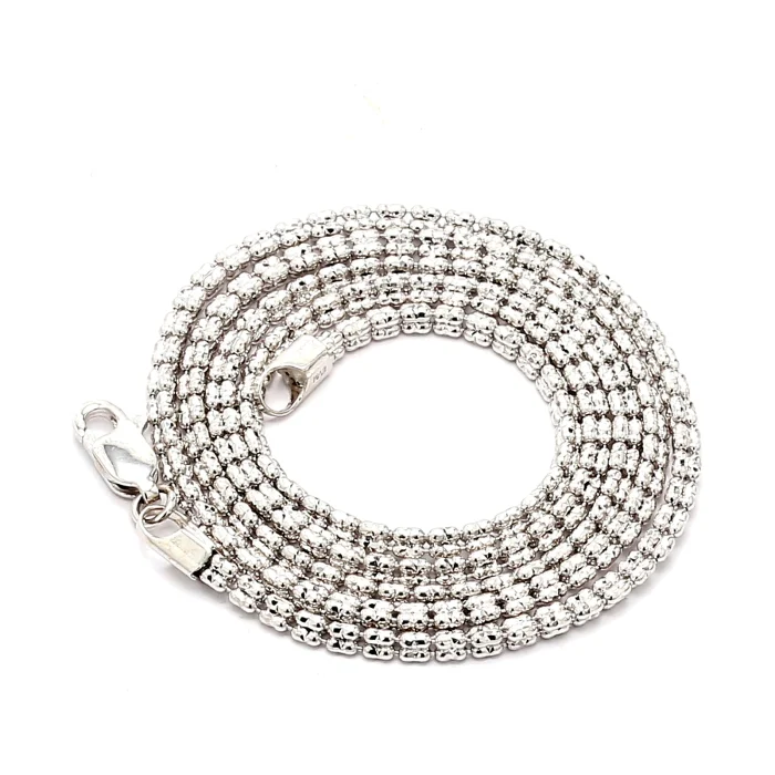 14K White Gold Diamond-Cut Chain, 20 Inches