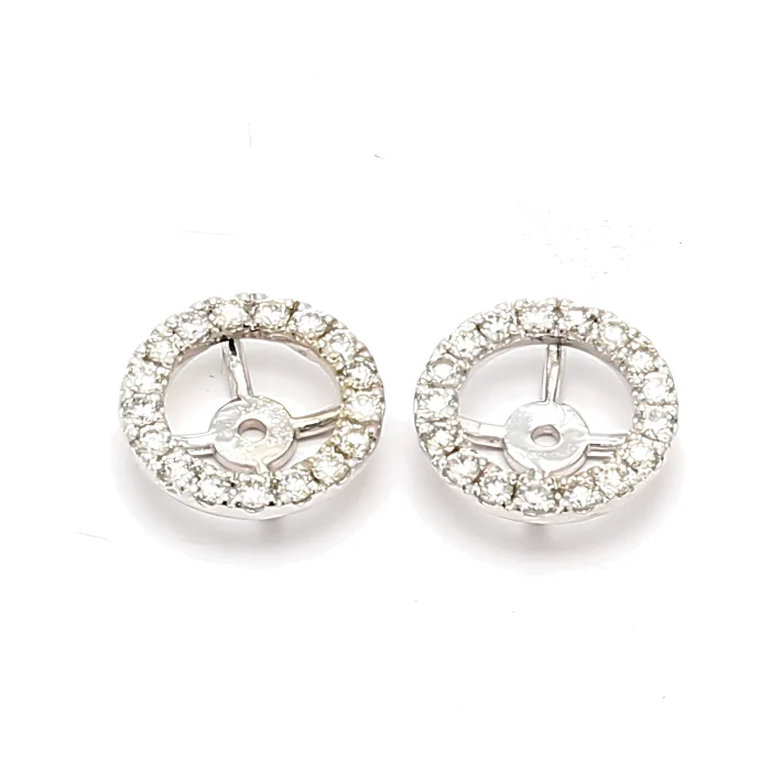 14K White Gold Diamond Earring Jackets, 0.64 ct tw