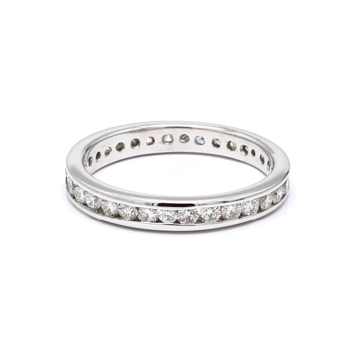 14K White Gold Diamond Eternity Band, 0.75 ct tw