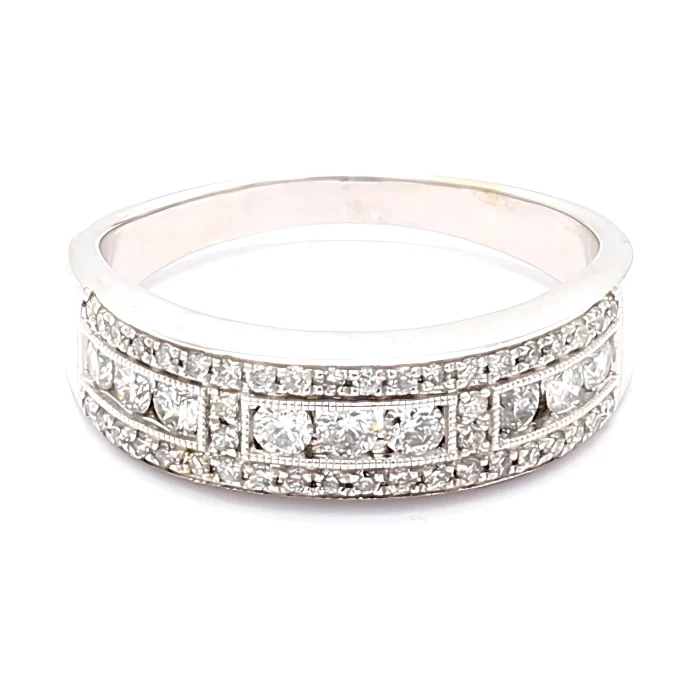 14K White Gold Diamond Fashion Band, 0.75 ct tw