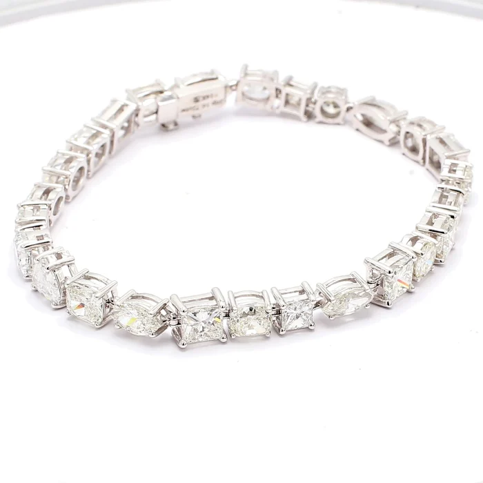 14K White Gold Diamond Fashion Bracelet, 16.72 ct tw