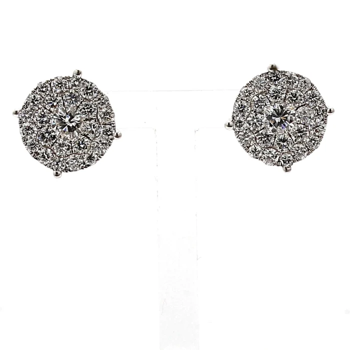 14K White Gold Diamond Fashion Earrings, 1.30 ct tw