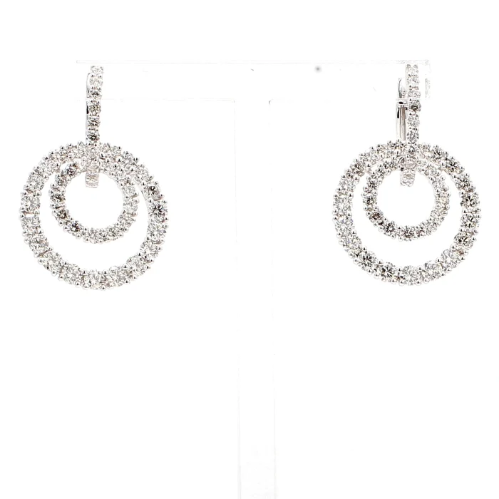 14K White Gold Diamond Fashion Earrings, 3.21 ct tw