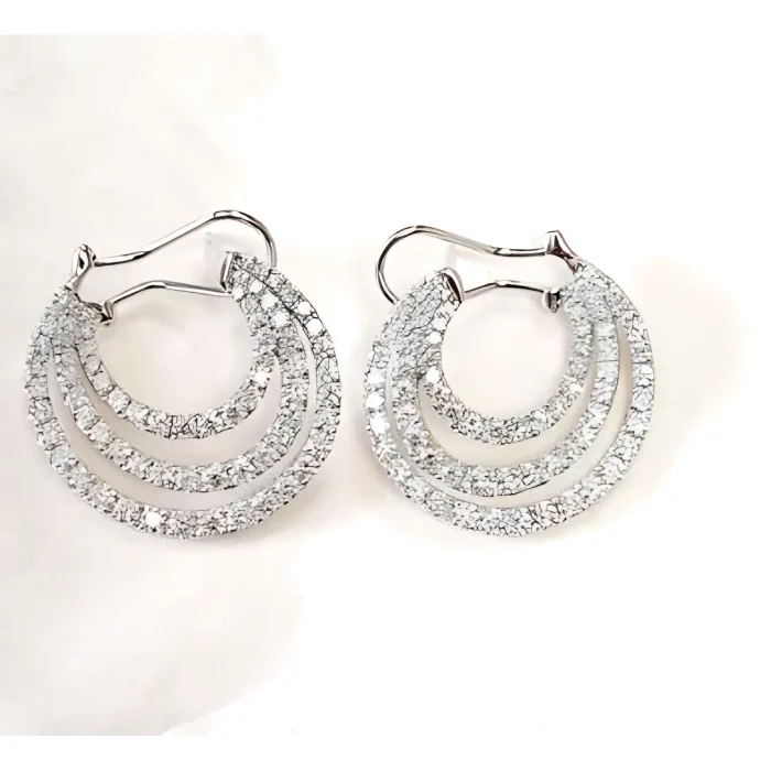14K White Gold Diamond Fashion Earrings, 9.39 ct tw