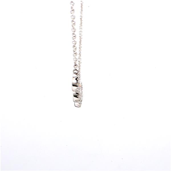 14K White Gold Diamond Halo Necklace, 0.53 ct tw