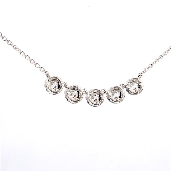 14K White Gold Diamond Halo Necklace, 0.53 ct tw