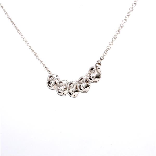 14K White Gold Diamond Halo Necklace, 0.53 ct tw