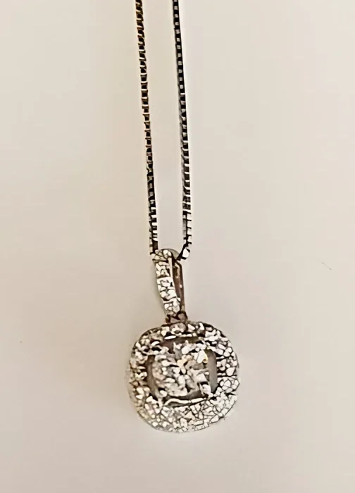 14K White Gold Diamond Halo Pendant, 0.75 ct tw