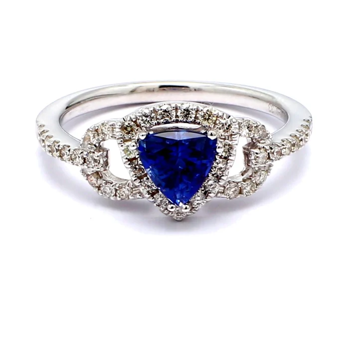 14K White Gold Diamond Halo Semi-Mount, 0.33 ct tw