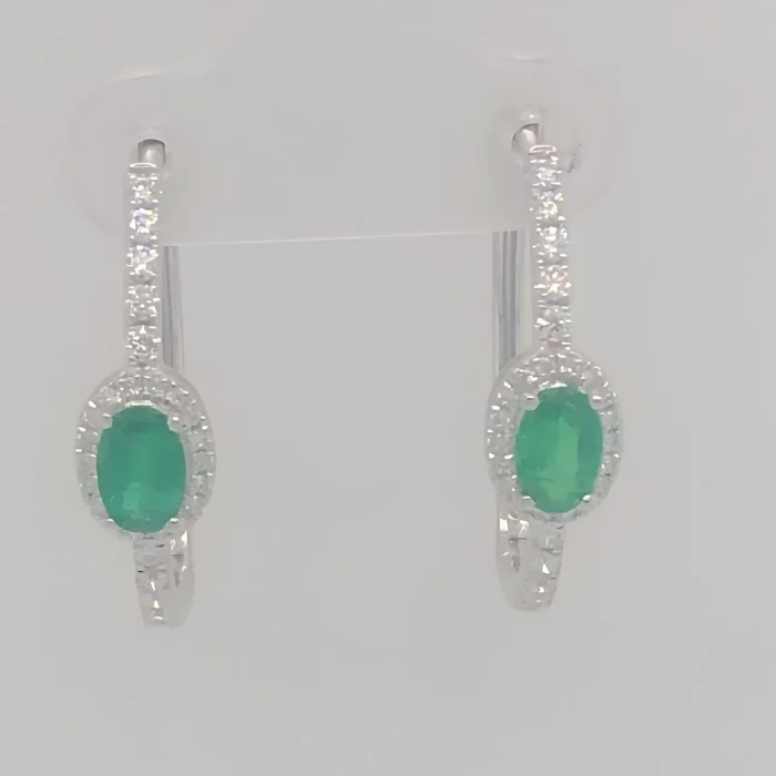 14K White Gold Diamond Hoop Earrings, 0.45 ct tw