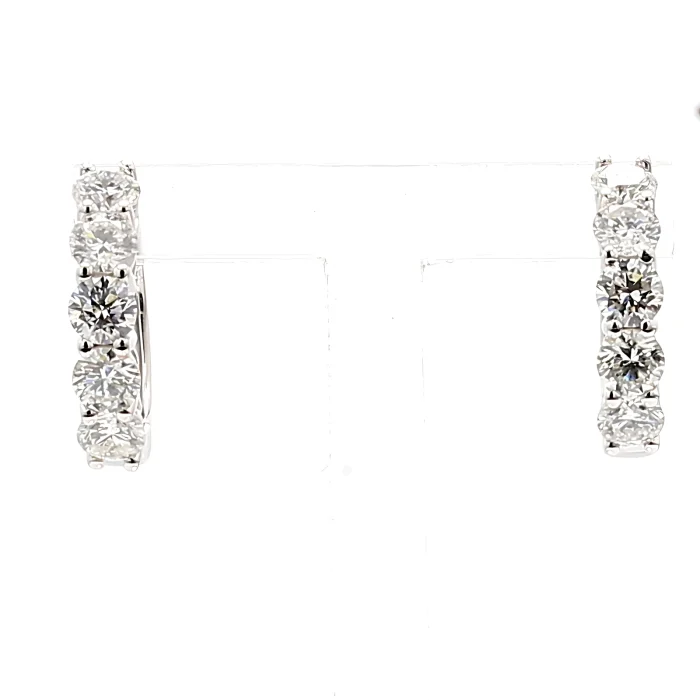 14K White Gold Diamond Hoop Earrings, 1.43 ct tw