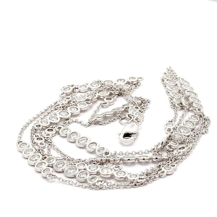 14K White Gold Diamond Necklace, 2.51 ct tw