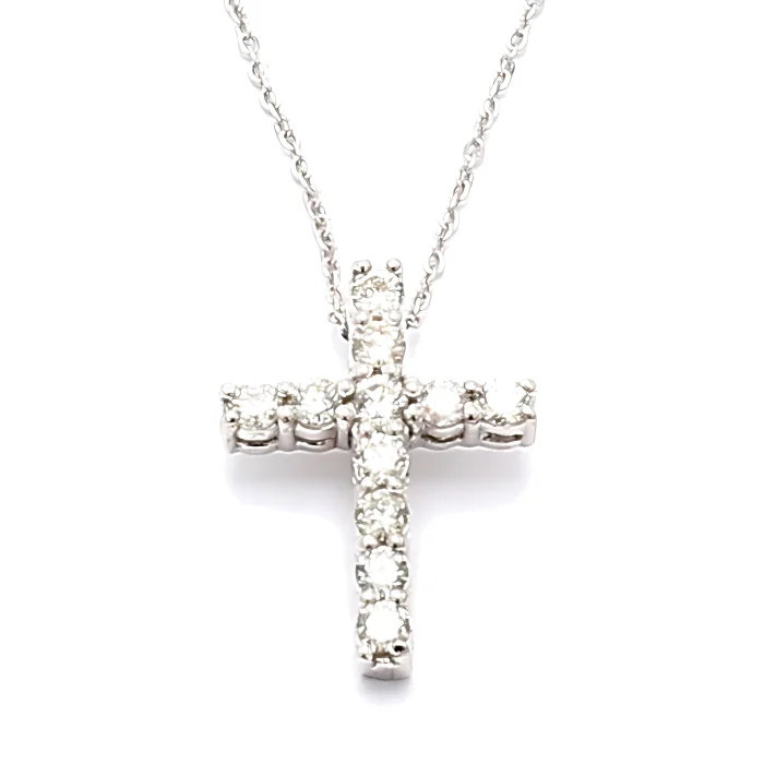 14K White Gold Diamond Pendant, 0.34 ct tw
