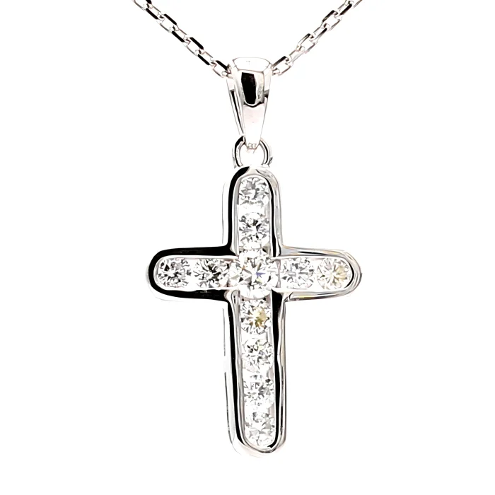 14K White Gold Diamond Pendant, 0.52 ct tw