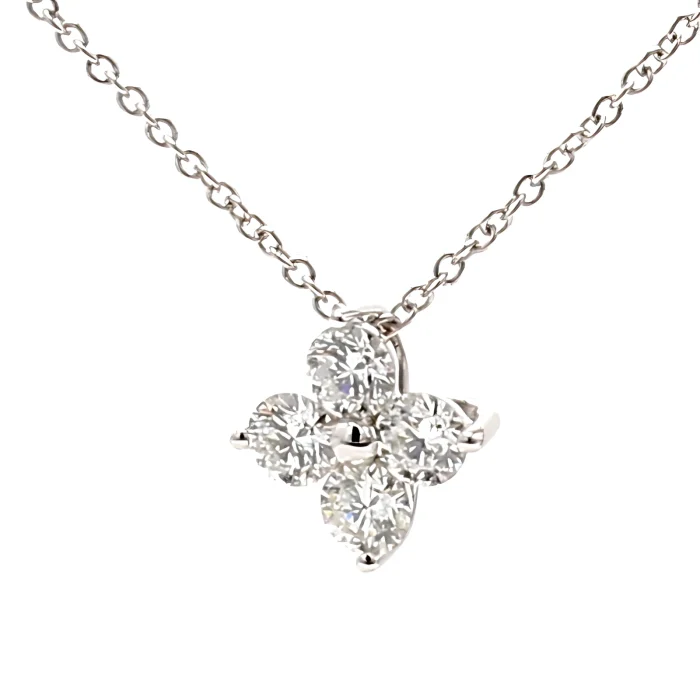 14K White Gold Diamond Pendant, 0.52 ct tw