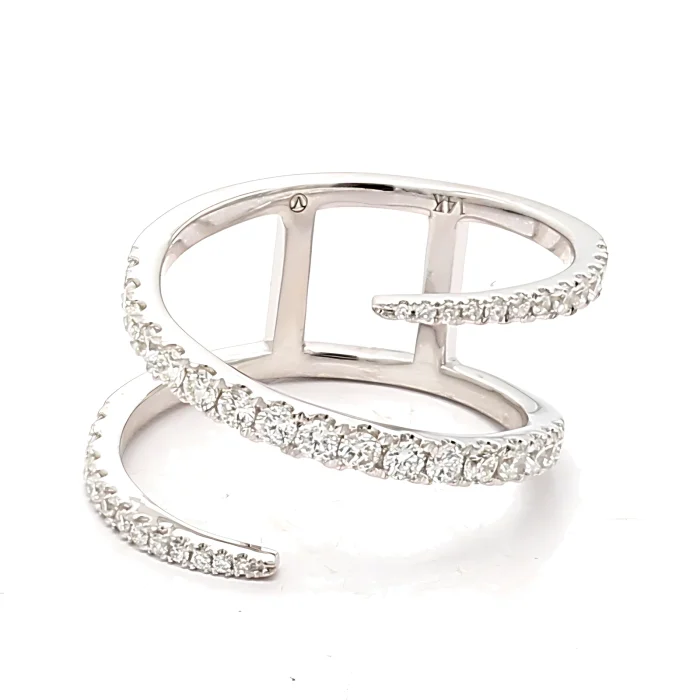 14K White Gold Diamond Ring, 0.56 ct tw