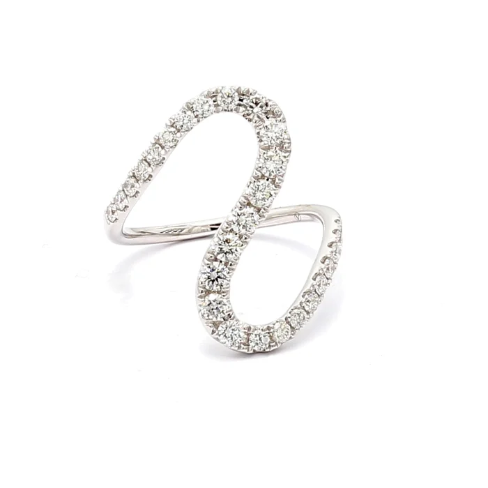 14K White Gold Diamond Ring, 0.83 ct tw
